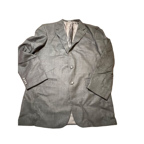 Oscar De La Renta Mens Grey 42L Blazer 100% Lambswool 2 Button - Picture 1 of 6